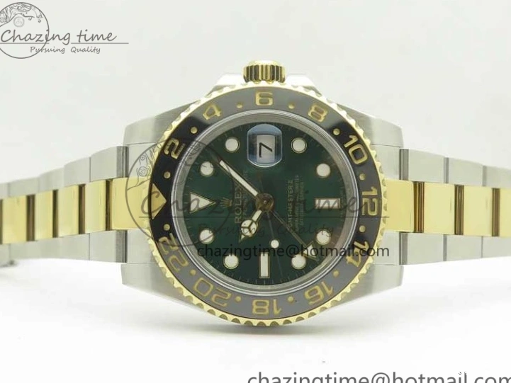 0504 GMT Master II 116713 GMF 904L Steel Edition Green Dial on SS YG Bracelet A Lightweight 3386